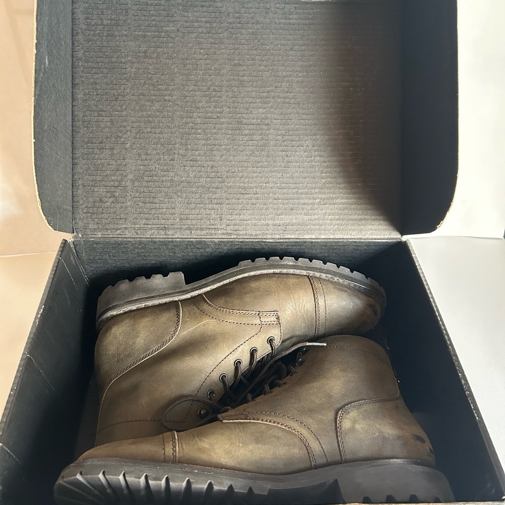 Thursday Men's Dark Olive Brown Leather Boots - Picture 2 of 16